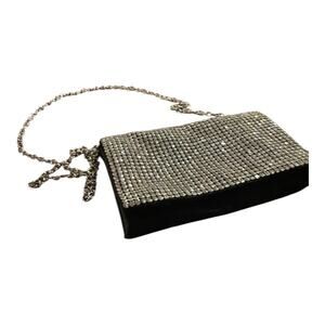 Amber Sceats Black Stain & Silver Rhinestone Clutch Crossbody